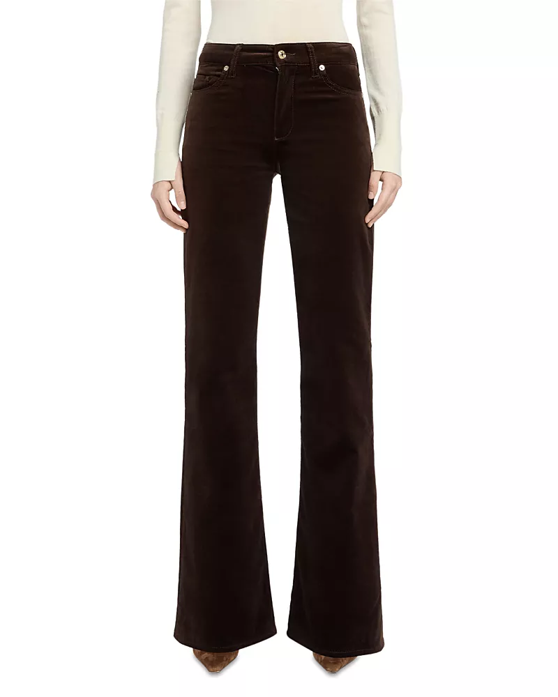 7 For All Mankind The Leggy Mid Rise Flare Jeans in Velvet Chocolate