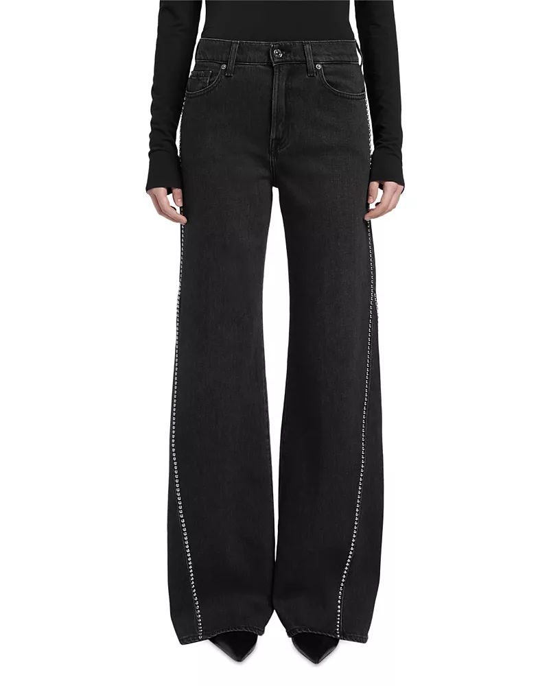 7 For All Mankind Lotta High Rise Wide Leg Jeans in Nocturne