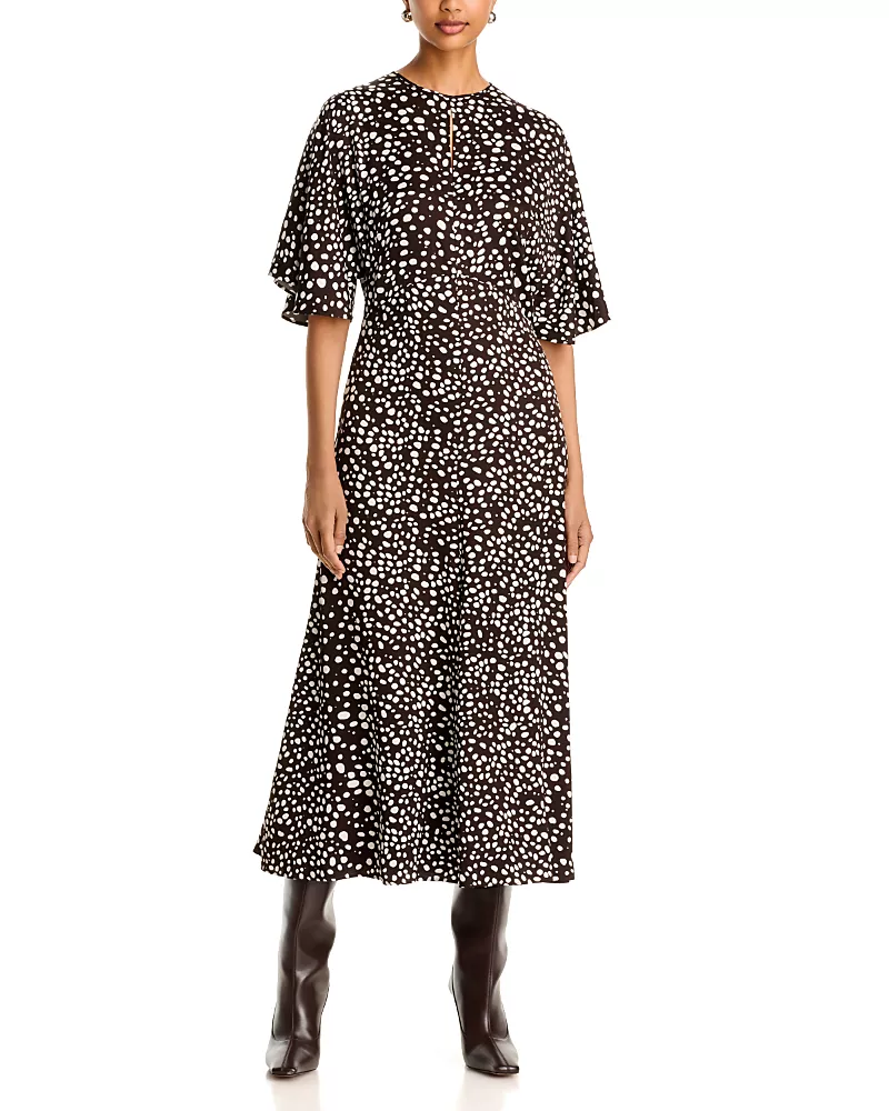 Hugo Boss Donazati Flutter Sleeve Midi Dress - Exclusive