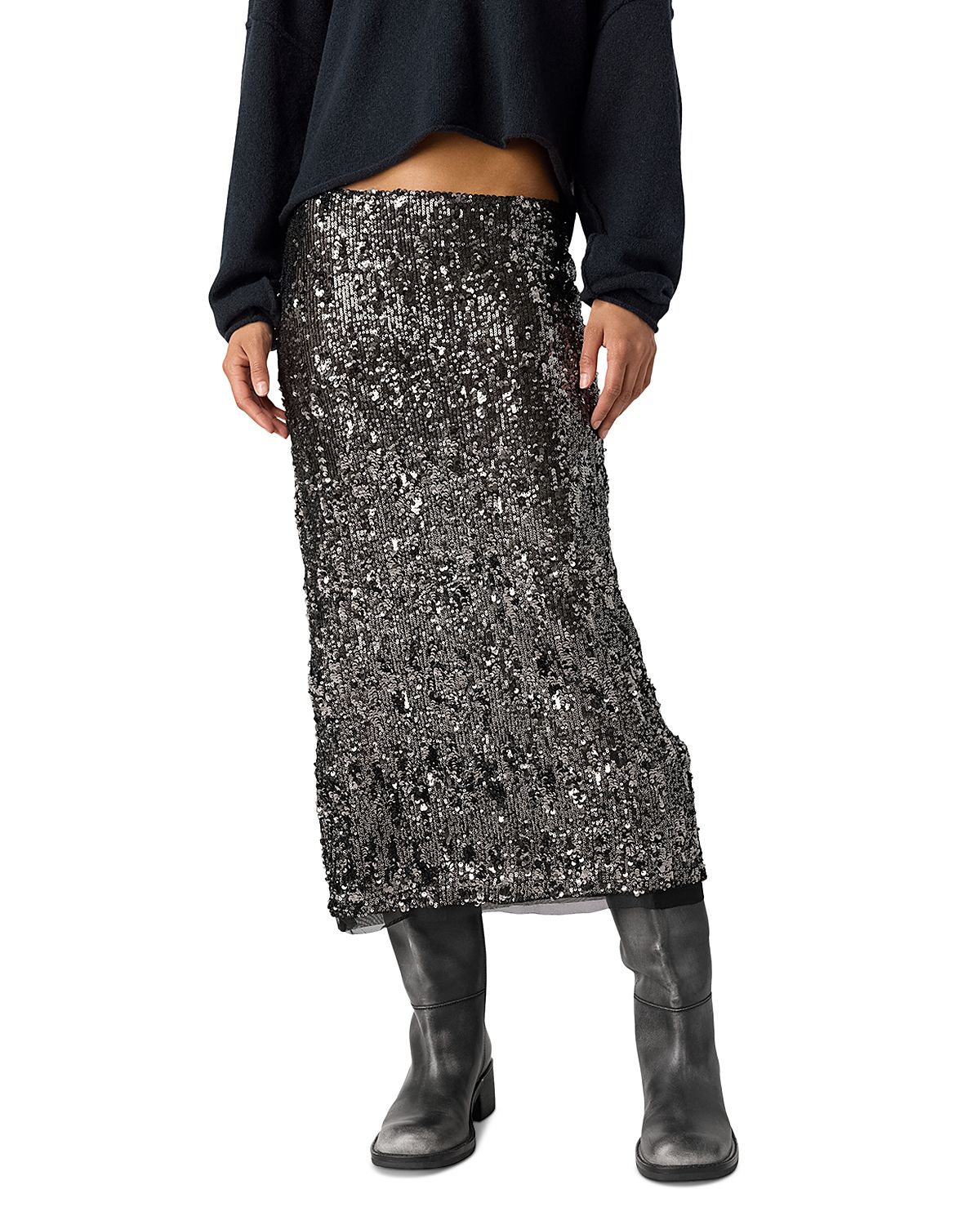 Free People Party Trick Sequin Midi Skirt