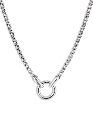 Smooth Amulet Box Chain Necklace in Sterling Silver, 2.7mm