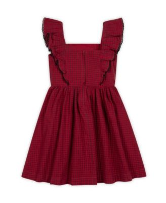 hope and henry holiday dress & Girls' Organic Ruffle Jumper Party - Little Kid, Big Kid royal blue formal dress