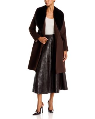 Ivy Wool Faux Fur Collar Coat - Exclusive