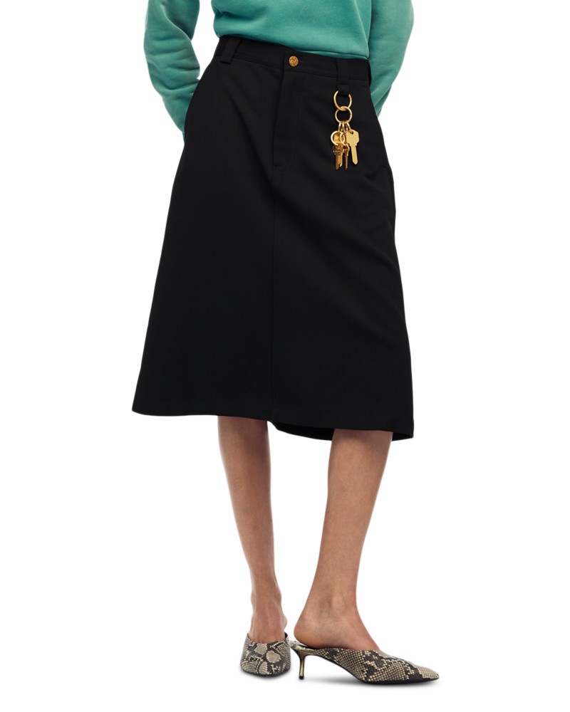 Willy Chavarria Uniform Straight Skirt in Black Beauty