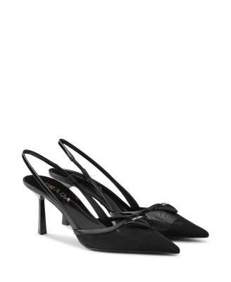  Women's Mesh Fabric Slingback Pumps