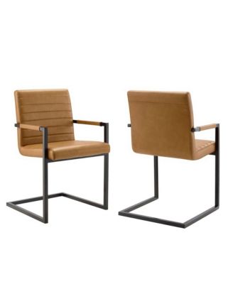  Savoy Leather Dining Chairs, Set of 2