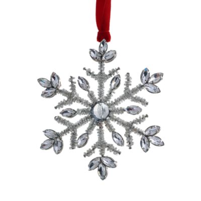 5" Beaded Crystals Snowflake Ornament