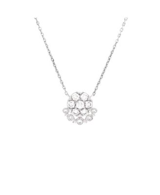 Pre-Owned Cartier 0.45CT Etincelle de Cartier Cluster Pendant Necklace 18K White Gold with Diamonds, 15.25