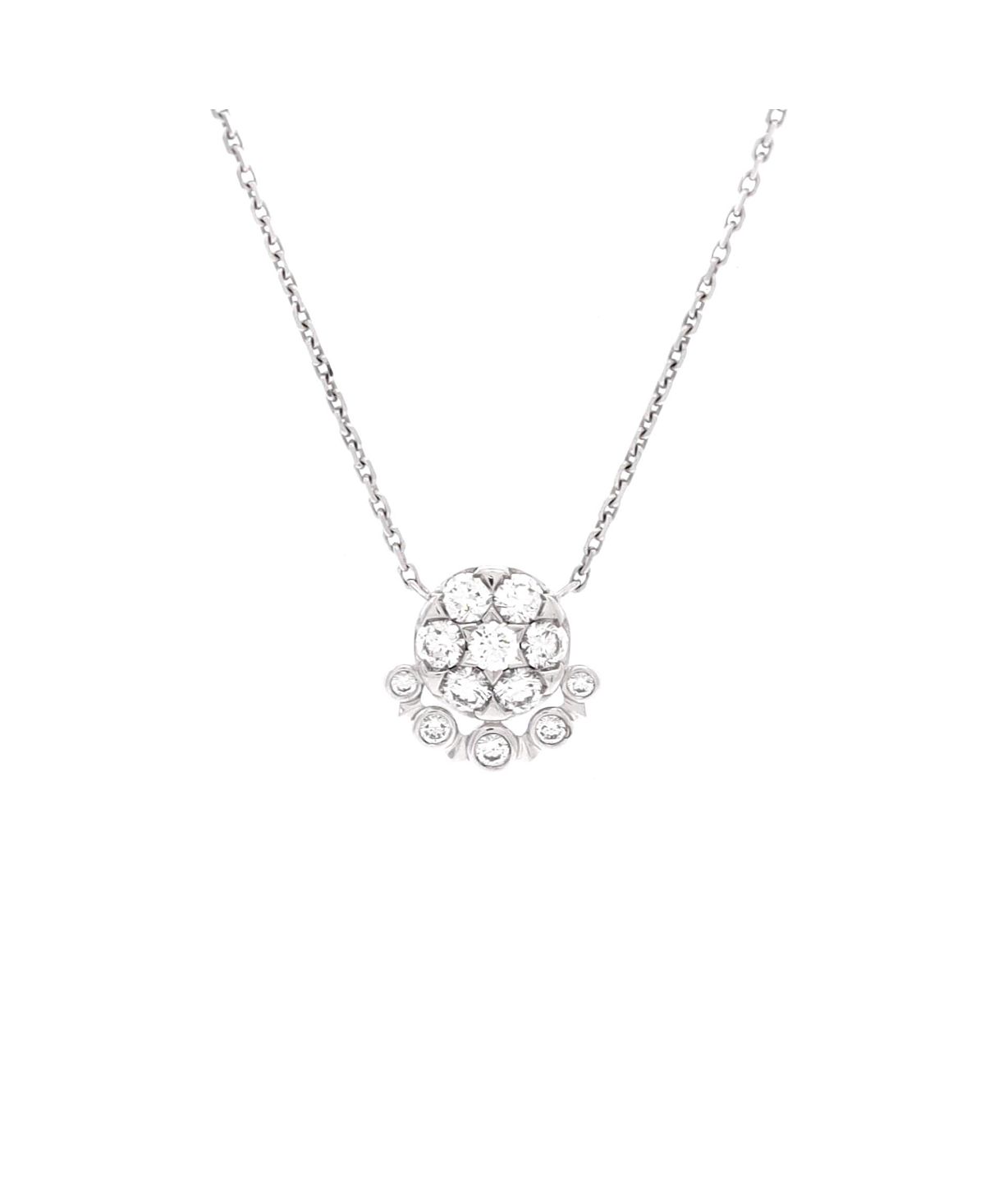 Pre-Owned Cartier 0.45CT Etincelle de Cartier Cluster Pendant Necklace 18K White Gold with Diamonds, 15.25