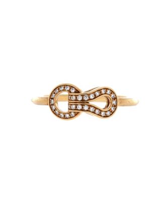 Pre-Owned Cartier Small Agrafe Vine Ring 18K Gold with Diamonds