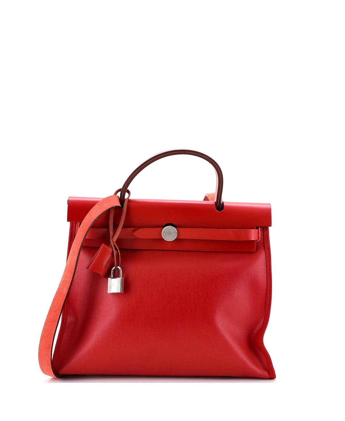 Pre-Owned Hermes 31 Herbag Zip Berline Vache Canvas and Leather