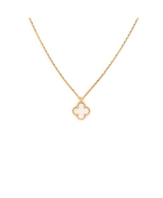  Sweet Alhambra Pendant Necklace 18K Gold and Mother of Pearl, 15.75"