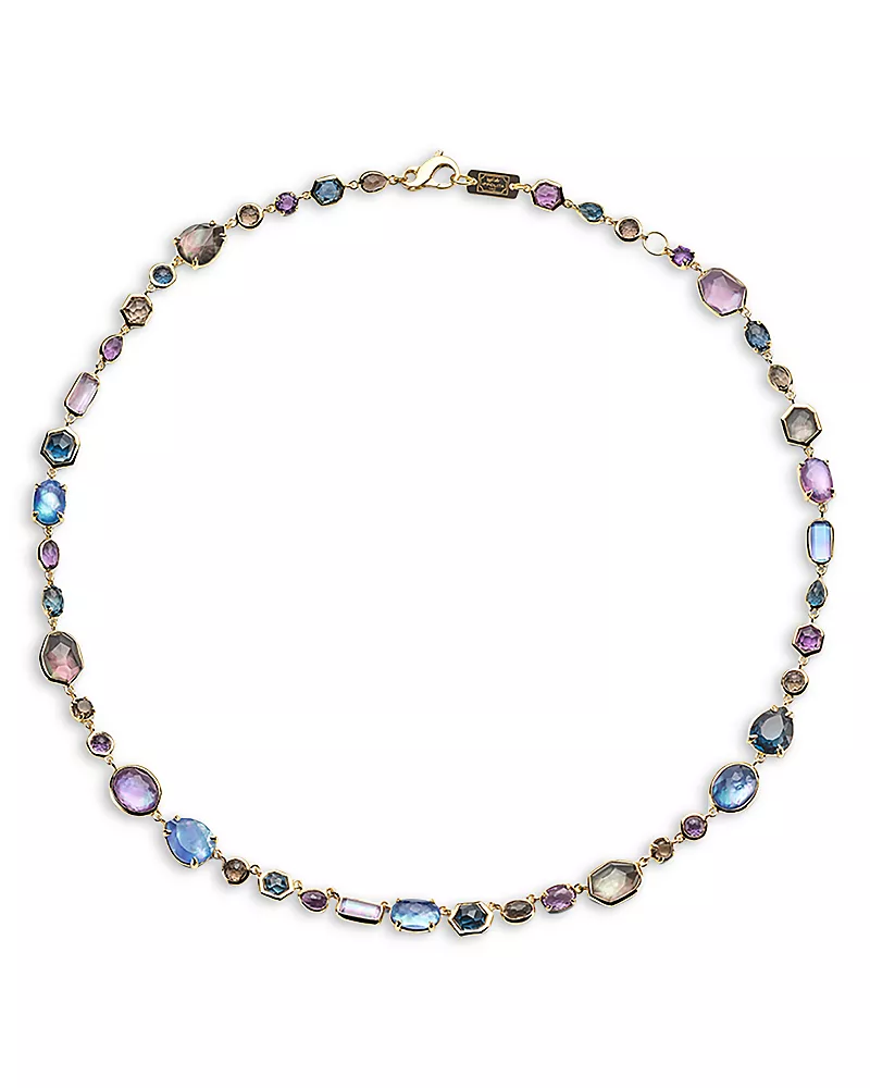 Ippolita 18K Yellow Gold Rock Candy Multi Gemstone Mixed Size Collar Necklace, 17.75