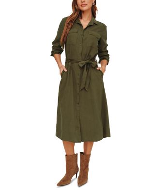 Patch Pocket Midi Shirtdress