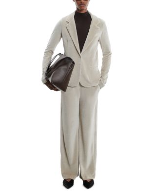 Velour One Button Blazer