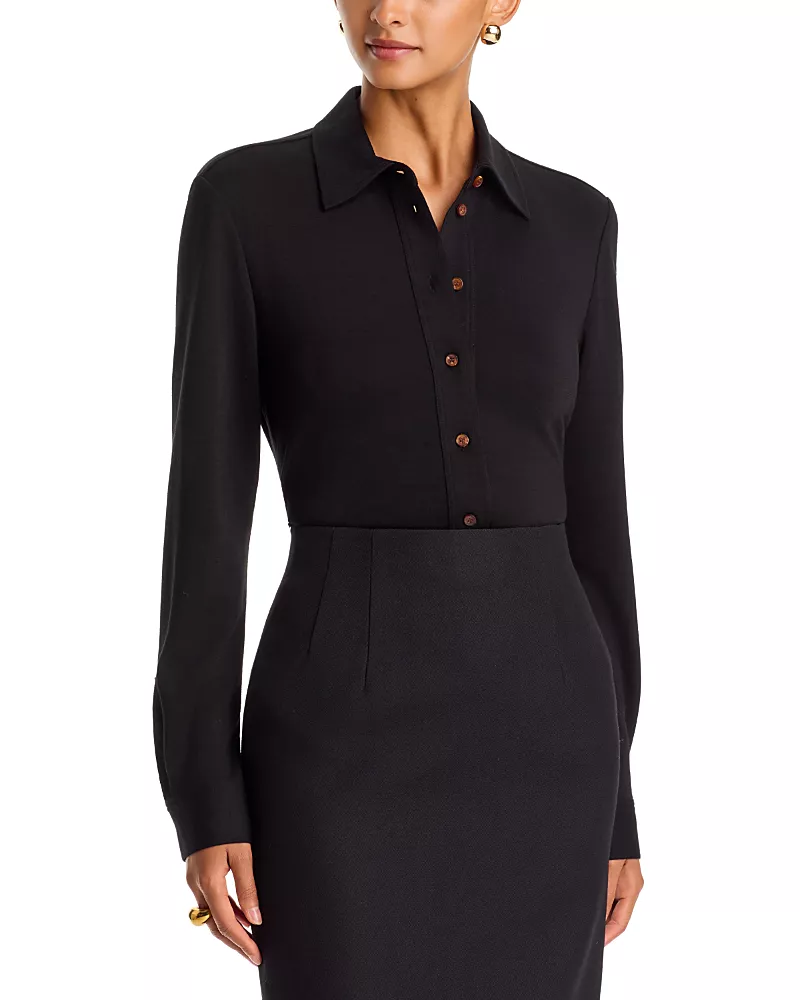 Lafayette 148 New York Slim Fit Button Down Top