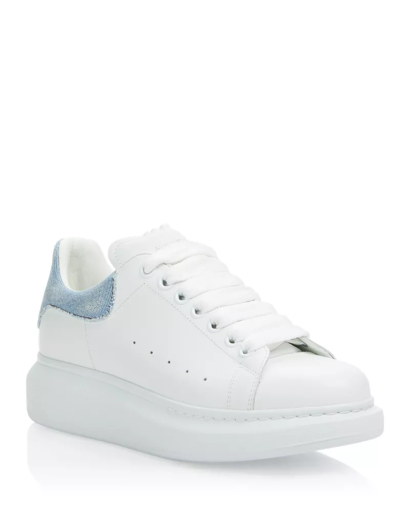 Alexander McQueen Women's Denim Heel Tab Oversized Platform Sneakers