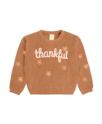Girls' Thankful Thanksgiving Sweater - Baby, Little Kid