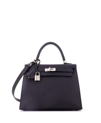 Kelly 25 Handbag Black Epsom with Palladium Hardware