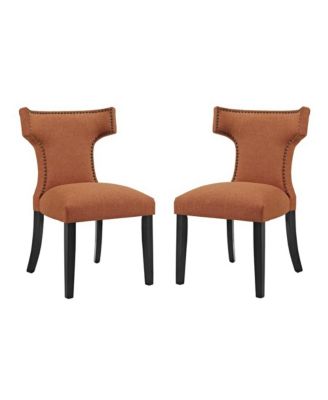  Curve Fabric Dining Side Chair, Set of 2