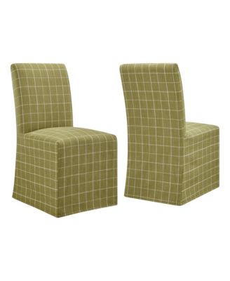  Aster Linen Cotton Blend Slipcovered Dining Chairs, Set of 2