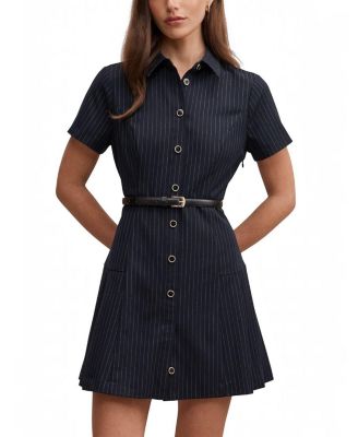  Women's Gigi Pleated Button Down Mini Dress