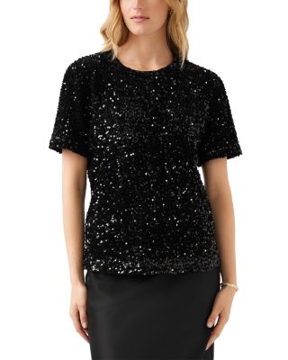 Karen Kane Velvet Sequin Top