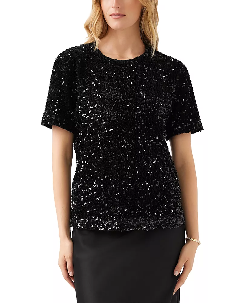 Karen Kane Velvet Sequin Top