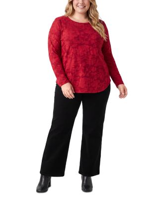 Plus Burnout Shirttail Top