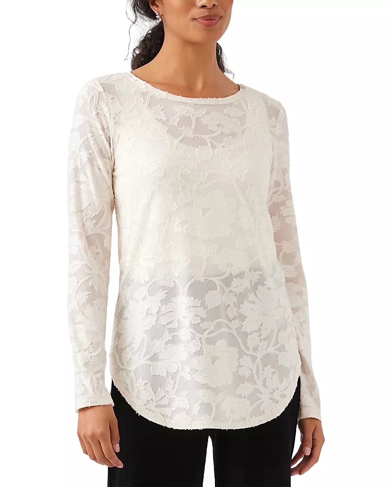 Karen Kane Petite Burnout Shirttail Top
