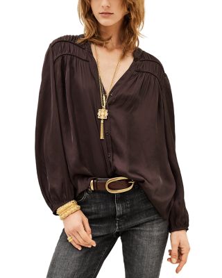 Cessia Gathered Button Front Shirt