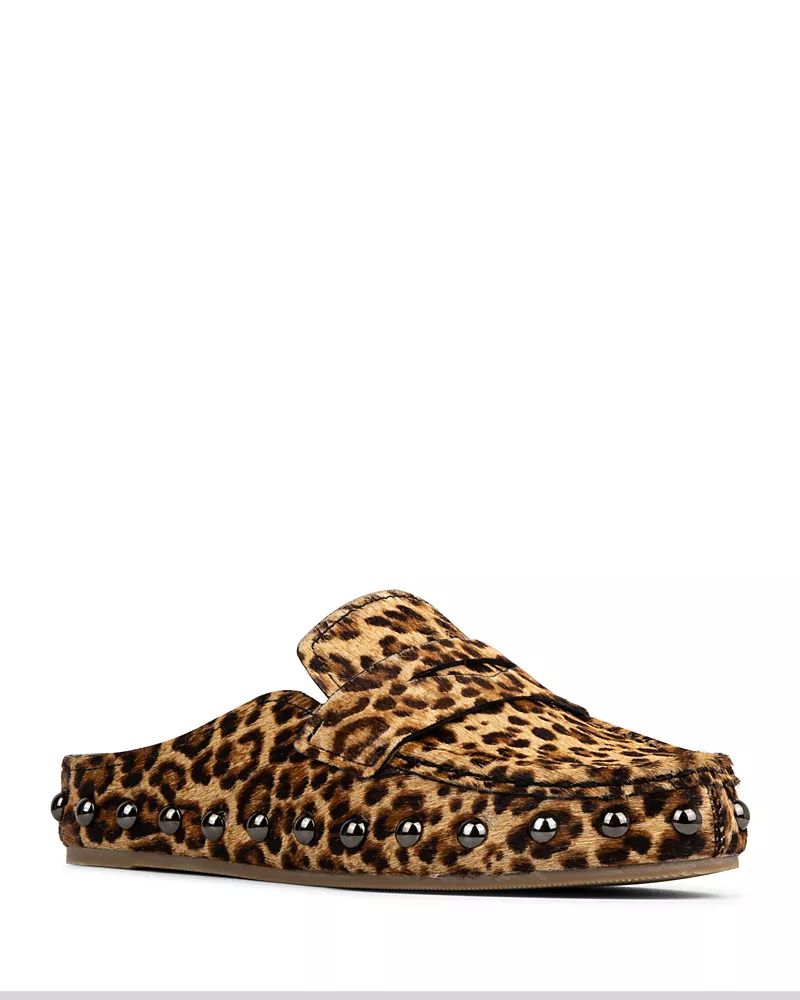 Donald Pliner Women's Melodee Studded Calf Hair Loafer Mules