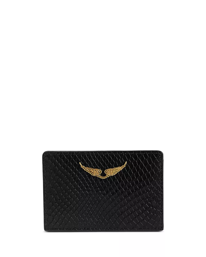 Zadig & Voltaire Wild Snake Embossed Leather Card Case
