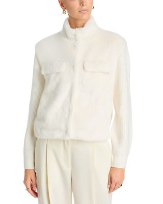 Mixed Media Faux Fur Jacket