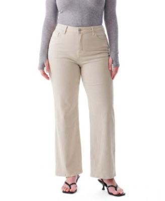  Plus Mid Rise Wide Leg Denim Jeans Stretch Comfortable in Voida