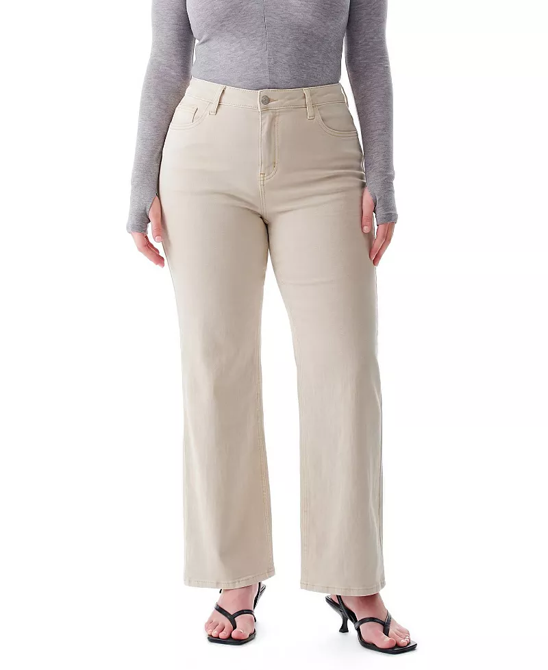 Bayeas Plus Mid Rise Wide Leg Denim Jeans Stretch Comfortable in Voida