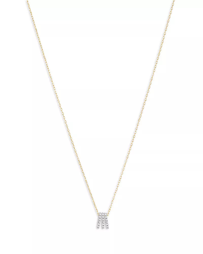 Adina Reyter 14K Two Tone Gold Diamond Pendant Necklace, 0.05 tcw