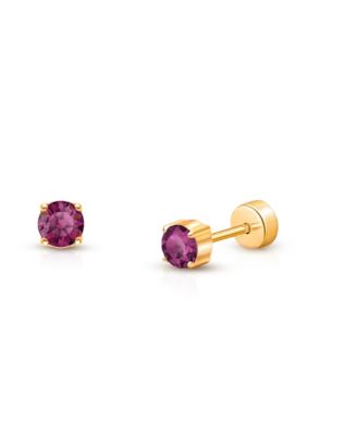  Girls' 14K Gold on Titanium Crystal Birthstone Stud Earrings - Baby, Little Kid, Big Kid
