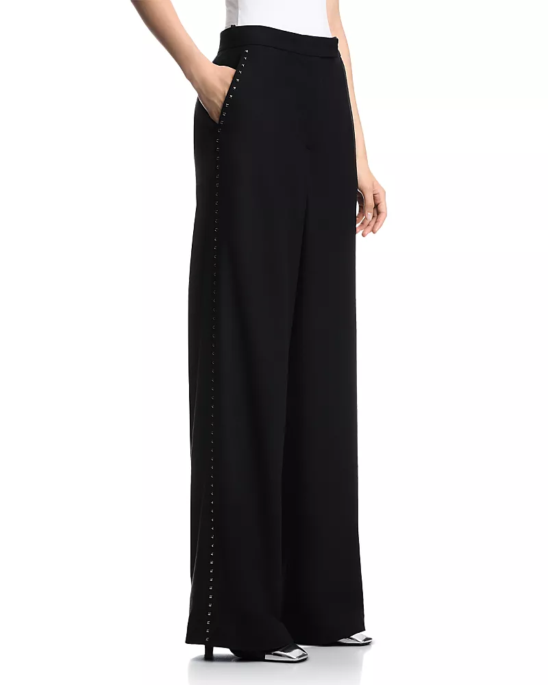 Emporio Armani Wide Leg Embellished Pants