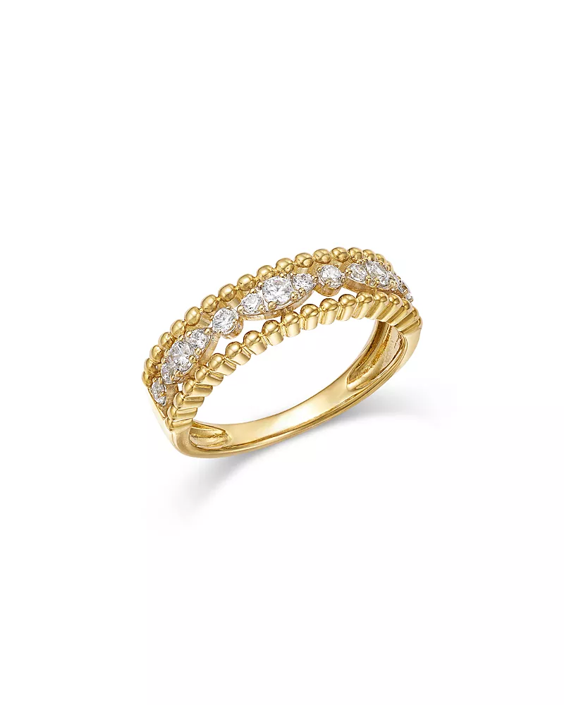 Bloomingdale's Fine Collection Diamond Beaded Band in 14K Yellow Gold, 0.32 tcw