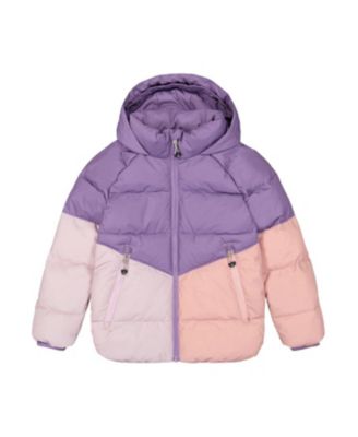 Girls' Color Block Hooded Fleece Lined Winter Jacket - Big Kid