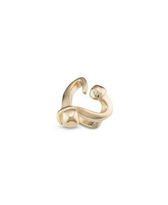   Gold-Plated Open Ring with a Nailed Heart Design