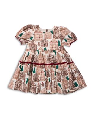 Girls' Eliza Gingerbread Houses Print Cotton Dress - Little Kid