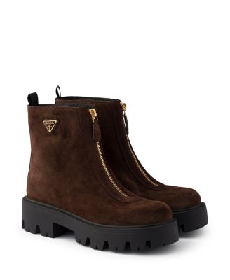  Women's Suede Booties with Zip