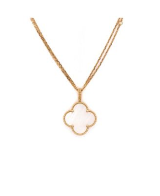  Magic Alhambra Pendant Long Necklace 18K Gold and Mother of Pearl, 32.5"
