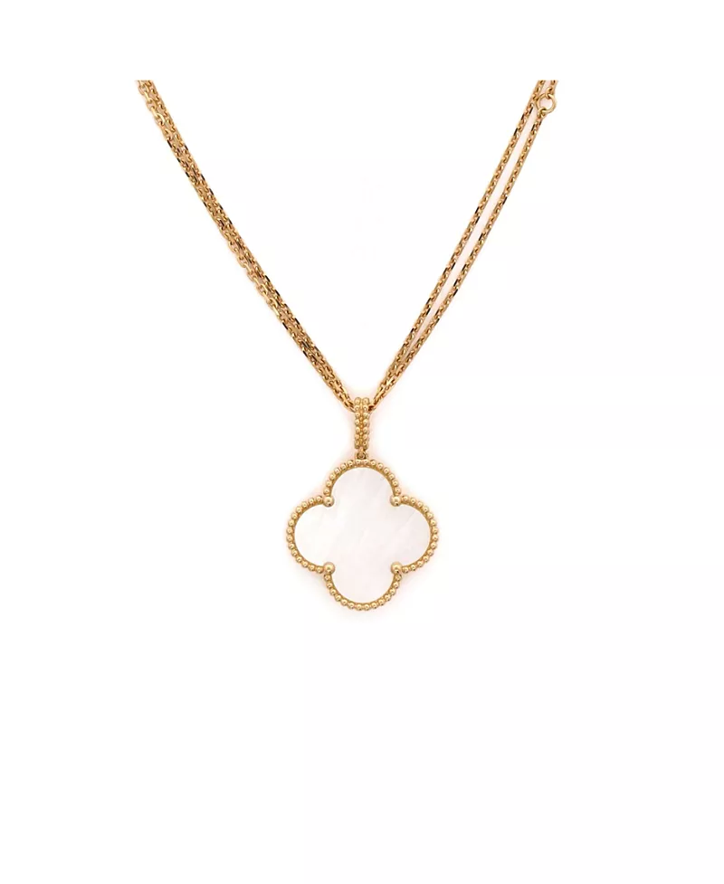 Pre-Owned Van Cleef & Arpels Magic Alhambra Pendant Long Necklace 18K Gold and Mother of Pearl, 32.5