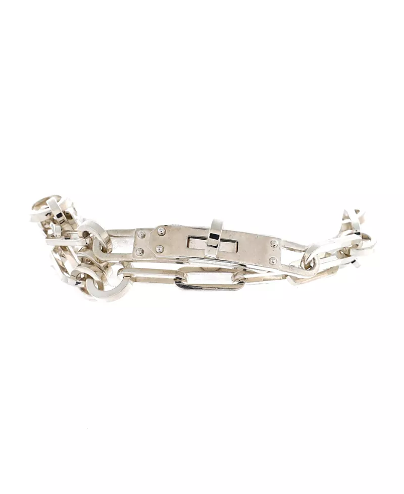 Pre-Owned HERMES Kelly Double Chaine Bracelet Sterling Silver