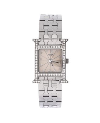 Heure H Quartz Watch in Stainless Steel with Diamond Bezel 21mm