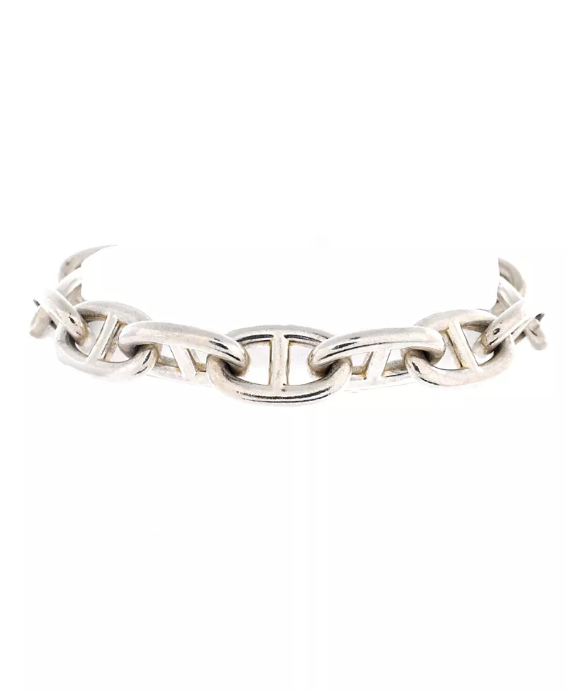 Pre-Owned HERMES Very Large Chaine d'Ancre Bracelet Sterling Silver