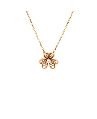  Mini Frivole Pendant Necklace 18K Gold with Pave Diamonds, 15.75"
